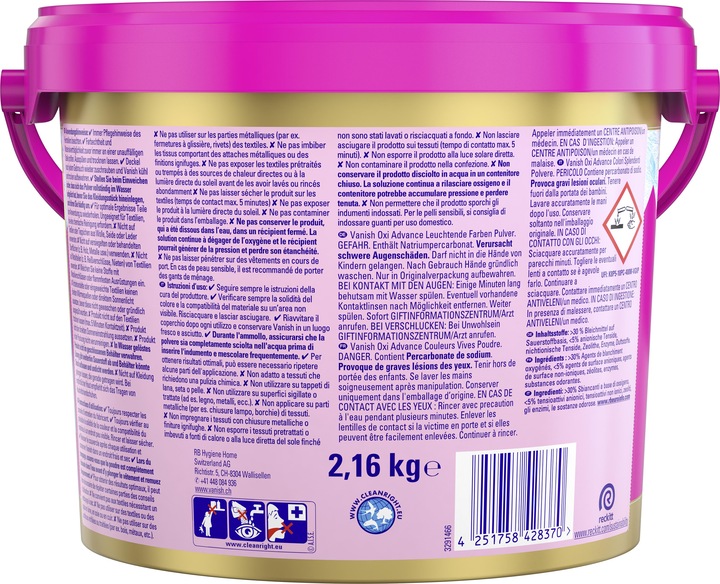 Image du produit Vanish Oxi Advance Or (75 Cycles de lavage, Poudre)