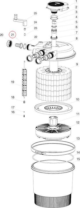 Actual product image SunSun Spare Part: CPF-20000 & CPF-30000 Pressure Pond Filter In/Output Ø50