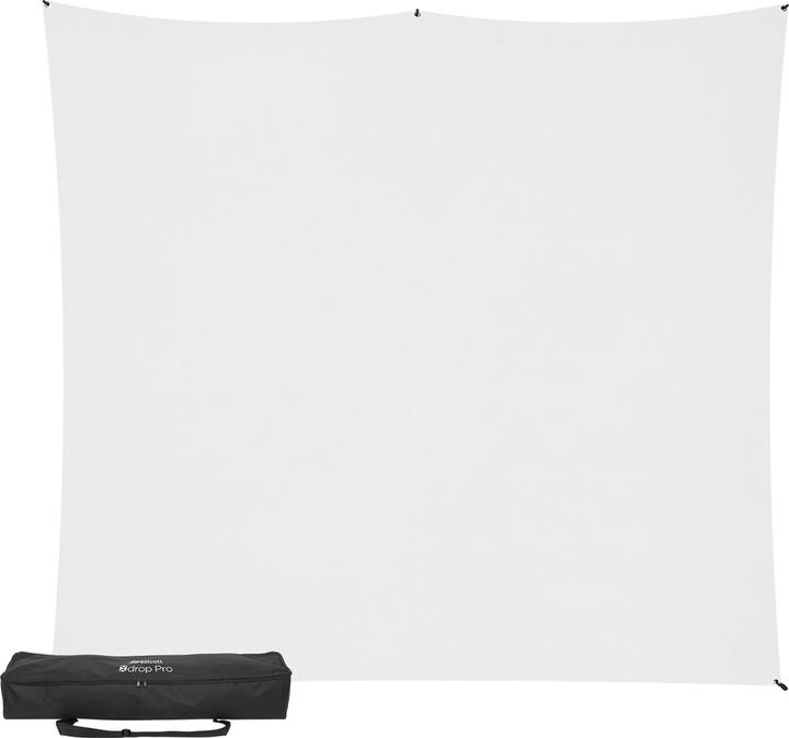 Actual product image Westcott X-Drop Pro - High-Key White (8' x 8') Wrinkle-Resistant Backdrop Kit, 2.4x2.4m (240 cm, 240 cm)