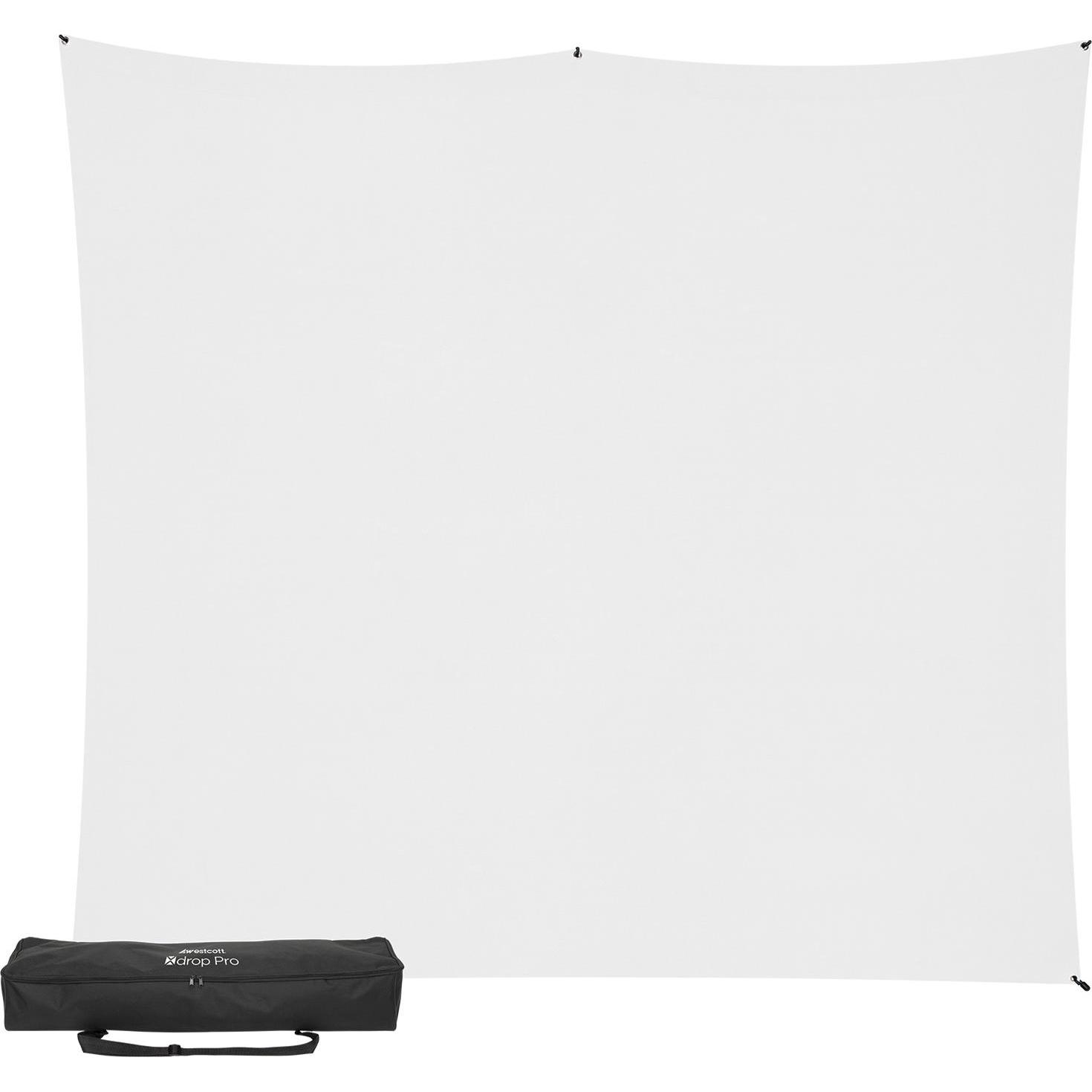 Thumbnail - Westcott X-Drop Pro - High-Key White (8' x 8') Wrinkle-Resistant Backdrop Kit, 2.4x2.4m (240 cm), Hintergrundsystem, Wei...