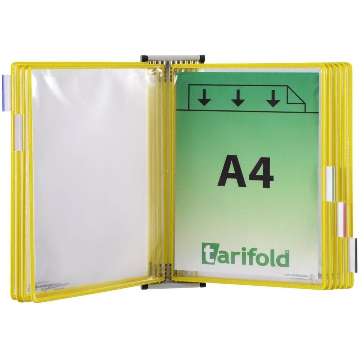 Tarifold, Informationsschild, Wandsichttafelset magnetisch A4 grau inkl. 10 Tafeln gelb