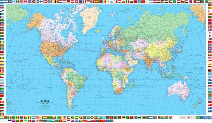 Actual product image Plano world map 87,5x51cm 325994033 political 1:50 Mio.