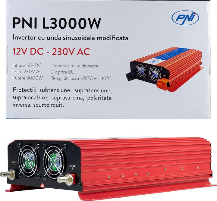Actual product image PNI Voltage inverter L3000W Supply 12V Output 230V