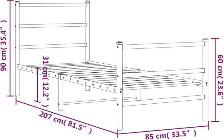 Image du produit vidaXL Bettgestell (80 x 200 cm)