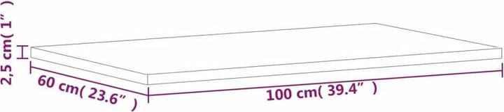 Immagine prodotto VidaXL Tischplatte 100x60x2,5 cm Rechteckig Massivholz (100 x 60 x 2,5 cm)
