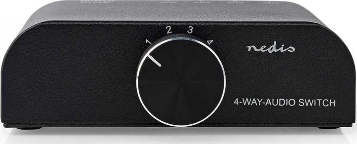 Produktbild Nedis Analog Audio-Schalter | 4-Port port(s) | Anschlüsse – Eingang: 1x 3,5 mm Audio-Eingang / 3x (2 (Zubehör)