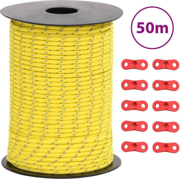 Produktbild vidaXL Zeltleine Reflektierend mit Seilspannern 50 m 3 mm