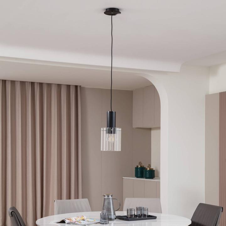 Actual product image Lucande Eirian pendant light Clear/Black (E27)
