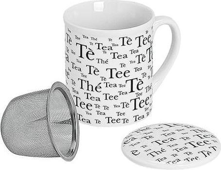 Produktbild G. Wurm Teebecher Tee mit Deckel und Metallsieb sortiert 300 ml 10,3cm weiss (300 ml, 1 x)