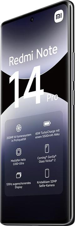 Actual product image Xiaomi Redmi Note 14 Pro (512 GB, Midnight Black, 6.67", Hybrid Dual SIM, 4G)