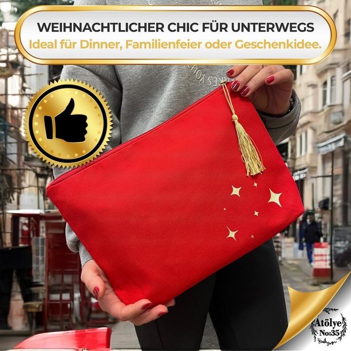 Immagine prodotto Atölye No:35 Kulturtasche Damen, Kosmetiktasche Rot, 32x24 cm