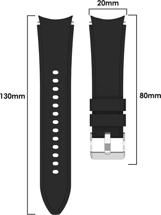 Produktbild König Design Sport Ersatz Armband für Samsung Galaxy Watch 4 Classic 46 mm Silikon Band Loop (Silikon)