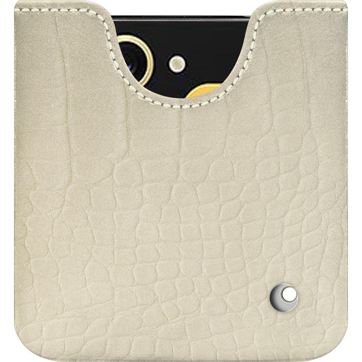 Thumbnail - Noreve Lederschutzhülle (Samsung Galaxy Z Flip6), Smartphone Hülle, Beige
