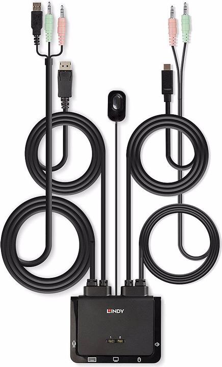 Actual product image Lindy 2 Port DisplayPort 1.2