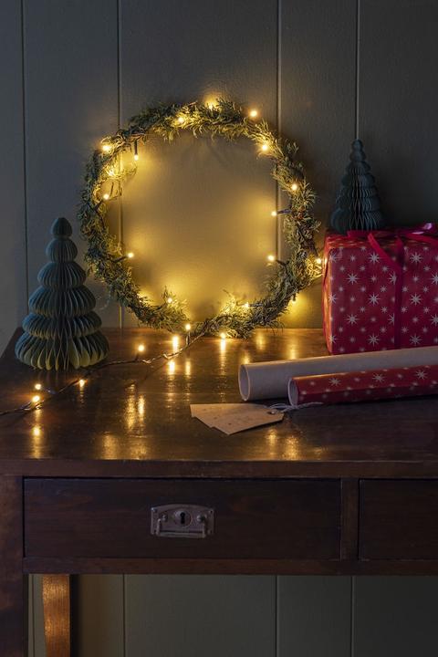 Actual product image Konstsmide Gnosjö Micro LED light chain, frosted, welded, 100 amber diodes, 30V I (3.63 m)