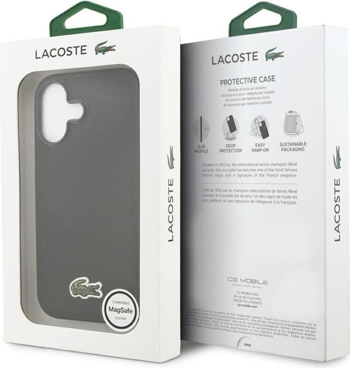 Productafbeelding Lacoste - Hardcase Iconic Petit Pique MagSafe (LCHMP17SPVCK) - iPhone 17 - Black (Apple iPhone 17)