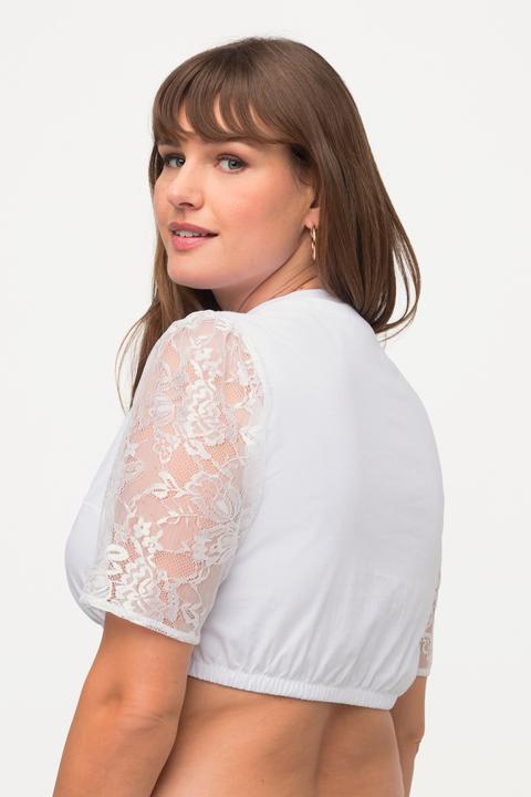 Produktbild Ulla Popken Dirndlbluse, Stehkragen, Carree-Ausschnitt, 1/2-Arm (48)