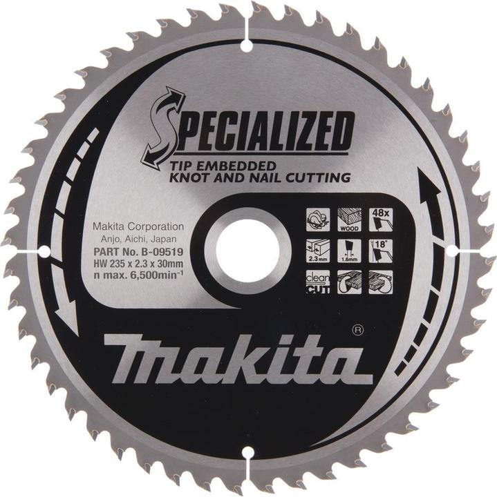 Produktbild Makita Kreissägeblatt-Tiefzahn nagelfest 235x30mm T48