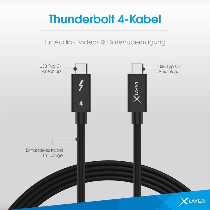 Produktbild Xlayer USB C – USB C (1 m, USB 3.2 Gen 2x2, USB 4.0, 240 W)
