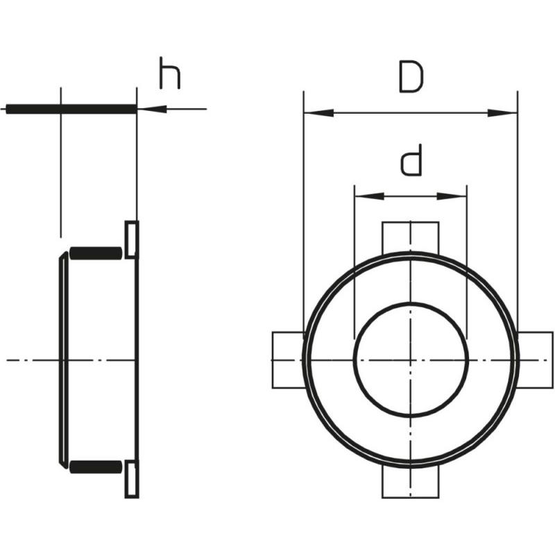 Thumbnail - OBO Bettermann, Leitungsführung Zubehör, Vertr Rohrmanschette 68x26mm gr TCX-050