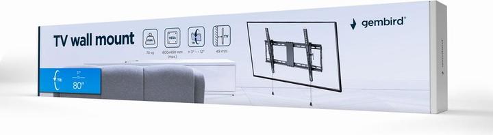 Produktbild Gembird TV SET ACC WALL MOUNT 37-80"/WM-80T-01 (Wand, 70 kg, 37" - 80")