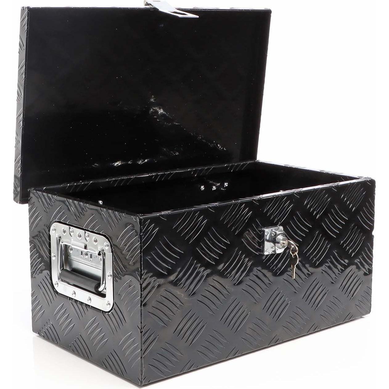 XPOtool, Lagerbehälter, Werkzeugbox Alu 50,8x30,5x24cm Schwarz Transportbox Werkzeugkiste Alubox