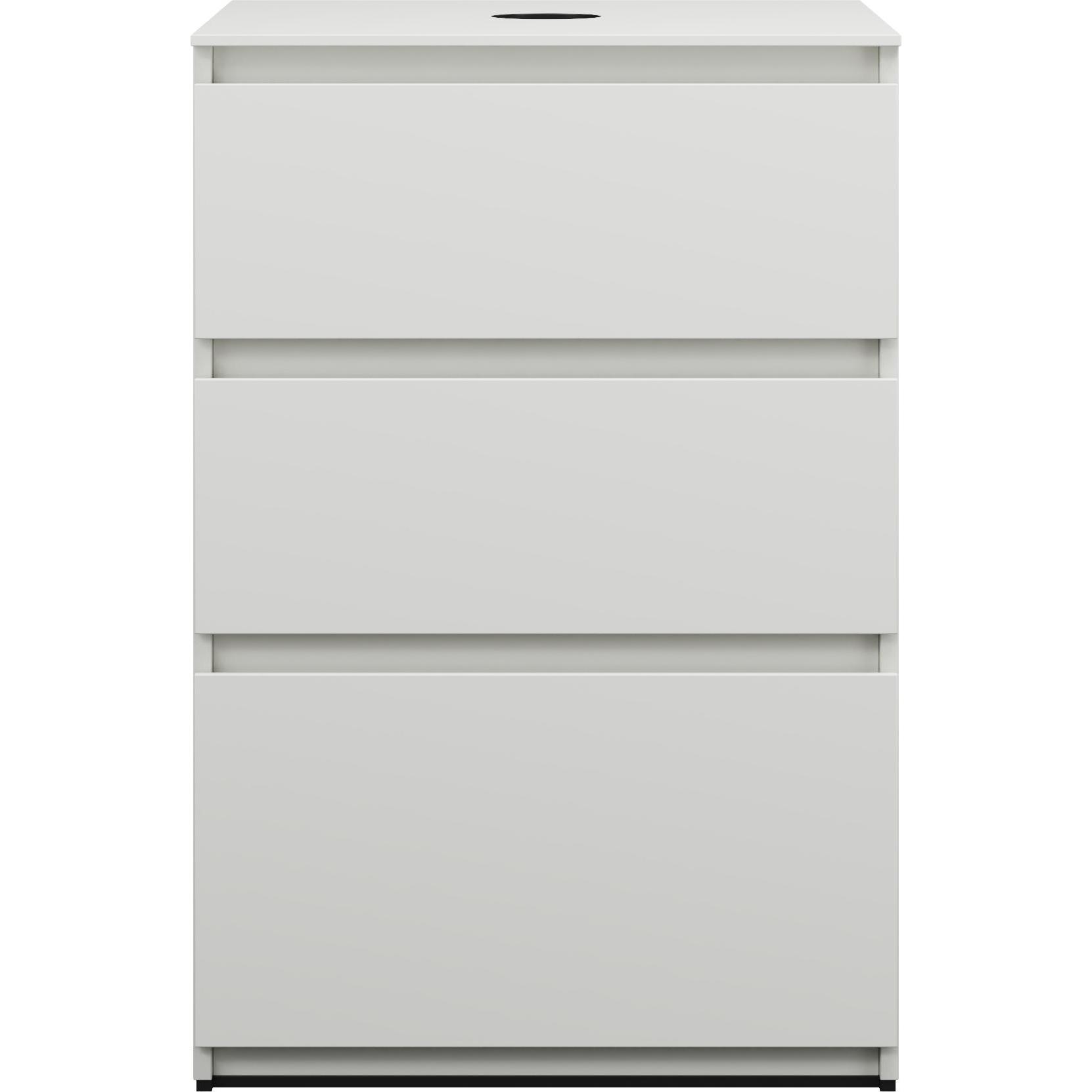 burgbad, Waschtischkonsole, Lin20 Waschtischunterschrank inklusive Konsolenplatte, 3 Auszüge, Tiefe 552, 602x552x900mm