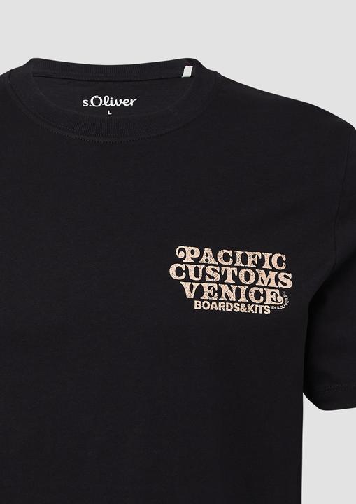 Image du produit S.Oliver T-Shirt Baumwoll-T-Shirt mit Crewneck und Artwork (L)