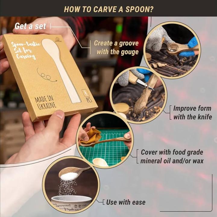 Produktbild Beaver Craft BeaverCraft Spoon Carving Blanks Kit, 4pcs