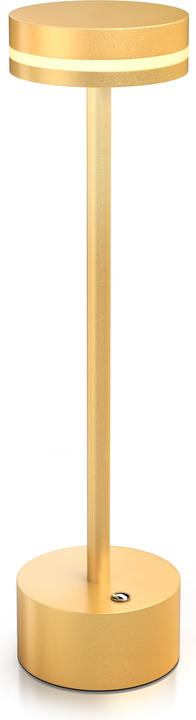 Bearware Tischleuchte dimmbar, LED Tischlampe, 3 Lichtfarben, Akku, Helligkeitsstufen, kabellos, Gold