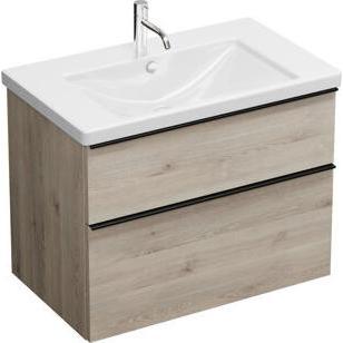 burgbad, Badmöbelset, Eqio Keramik-Waschtisch inklusive Waschtischunterschrank, Breite 830 mm