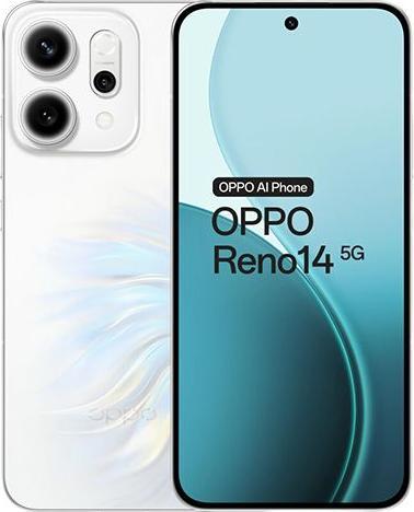 Actual product image OPPO Reno 14 5G (256 GB, Opal White, 6.59", Dual SIM, 5G)