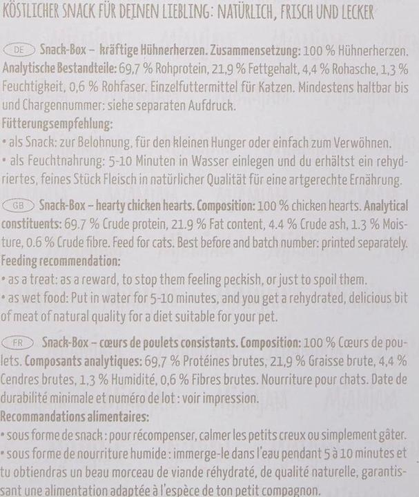 Nährwerte und Zutaten Mjamjam Snack Box (Adult, 5 Stk., 35 g)