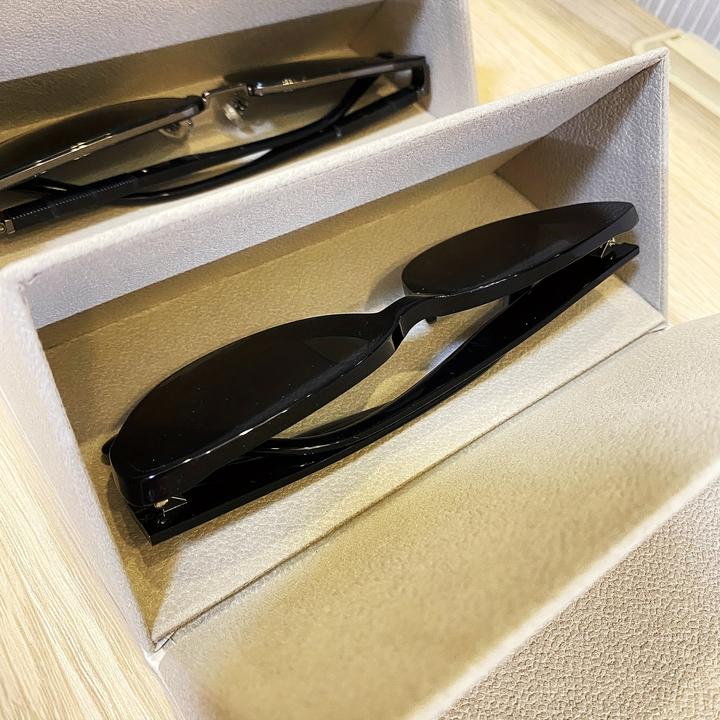 Actual product image Only-Bags.Store 1pc Glasses Organiser Case, Portable Glasses Case, PU Leather Hanging Foldable Eyeglasses Case