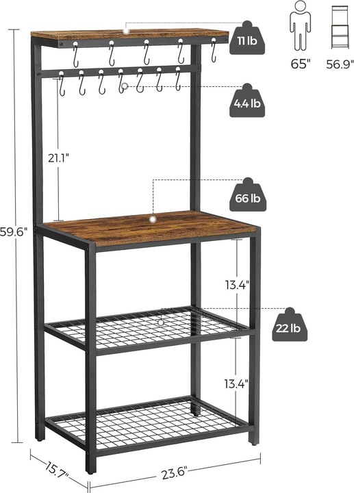 Immagine prodotto Vasagle Buffet (60 x 151 x 40 cm)