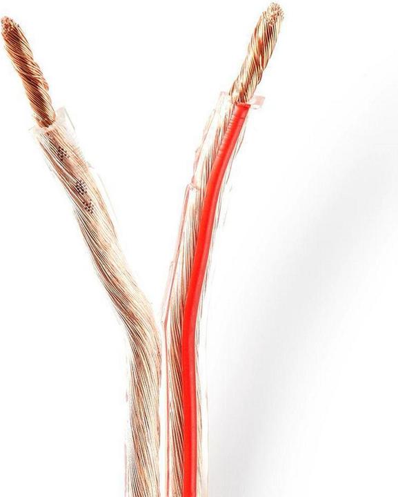 Actual product image Nedis Loudspeaker cable| 2x 4.00 mm²| CCA| 100.0 m| round| PVC| Transparent| - lengthening (100 m, 4 mm²)