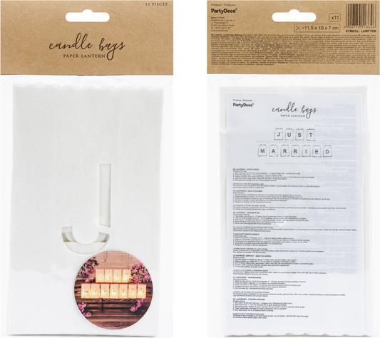 Produktbild Partydeco Lanterns, candles bags - Just Married, 11.5x19x7cm (1 pkt / 11 pc.) (11 x)