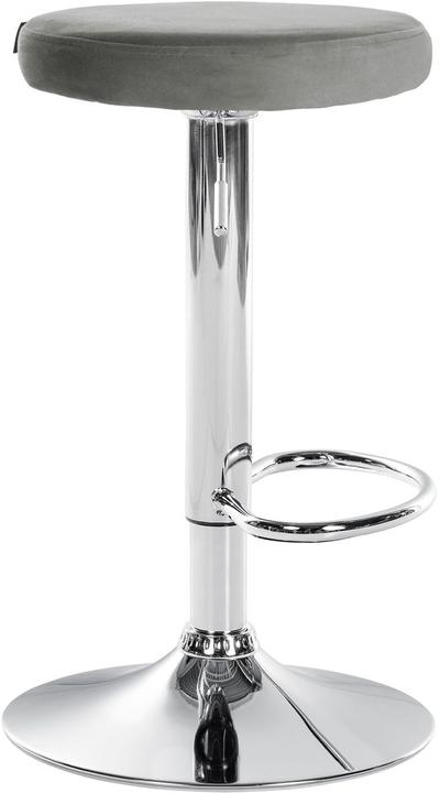 Produktbild Swisshandel24 2er Set Barhocker Ponte Samt chrom, grau