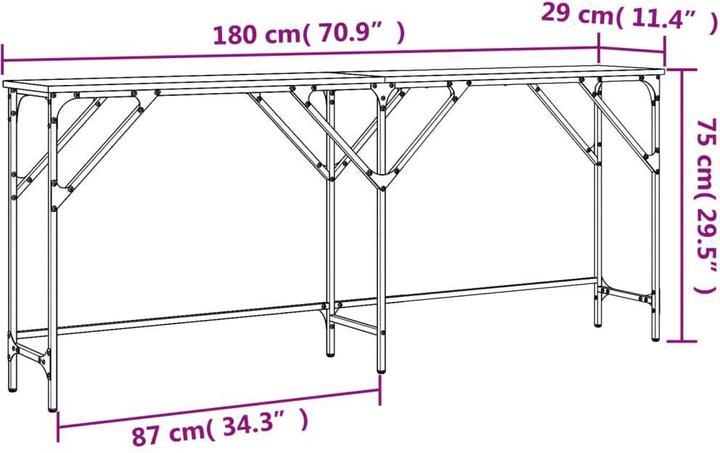 Actual product image vidaXL Konsolentisch (29 x 29 x 75 cm)
