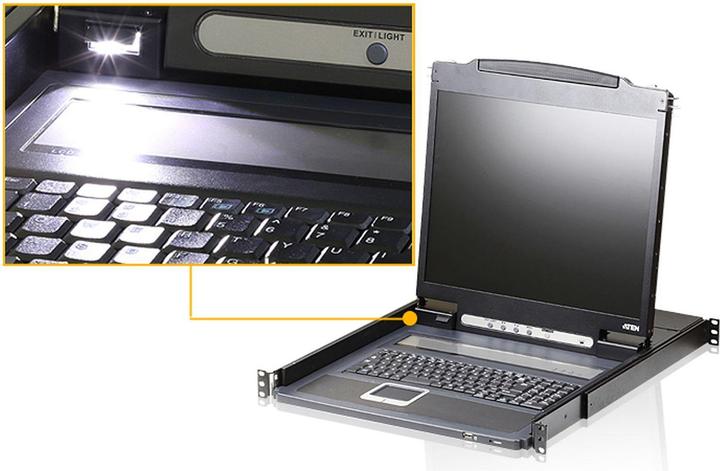 Produktbild Aten CL3000N FR Leichte Single Rail 19"-LCD Konsole (PS/2-USB, VGA) FR-Layout