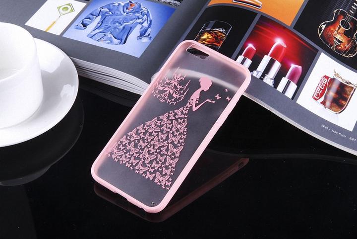 Produktbild König Design Apple iPhone 7 Handy Hülle Mandala Case Motiv Cover Schmetterling Frau Rosa Neu (Apple iPhone SE (2nd Gen), Apple iPhone 7)