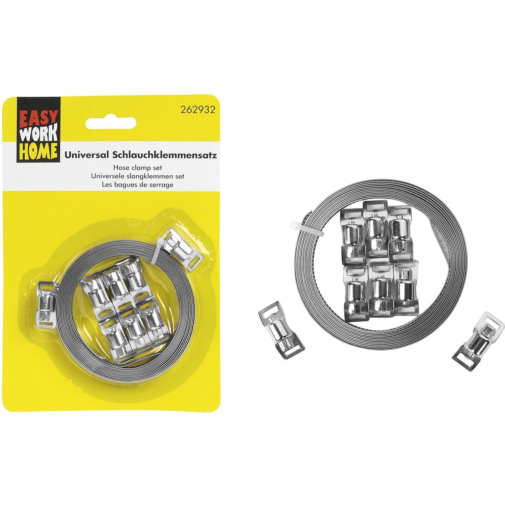 Easy Work, Raccordo per tubo flessibile, Set universale di fascette stringitubo (Fascetta stringitubo)