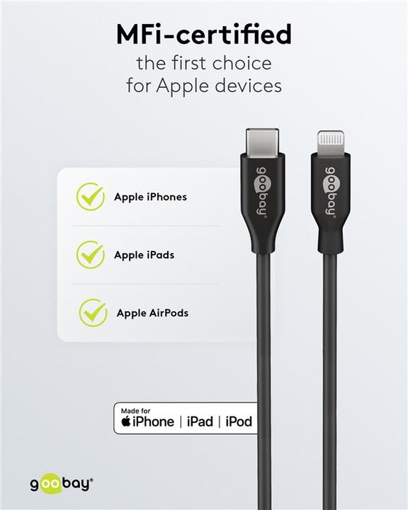 Produktbild Goobay USB C – Lightning (1 m, USB 2.0)