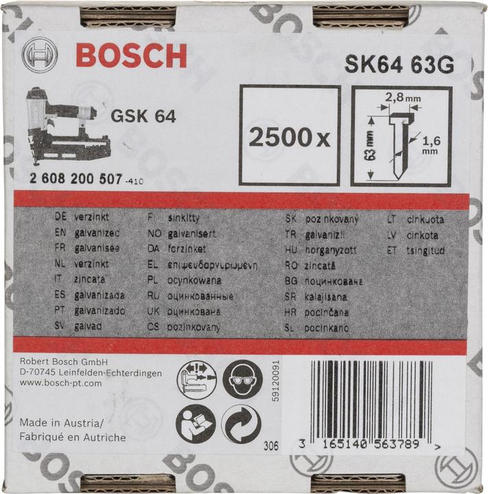 Productafbeelding Bosch Professional Zubehör Verzonken pen SK64 63G, 1,6 m