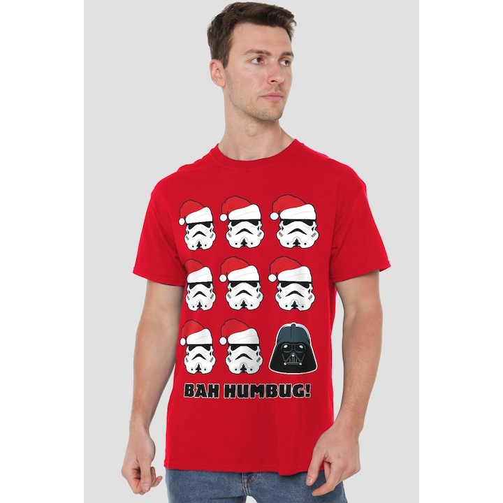 Actual product image Star Wars Mens Bah Humbug Stormtrooper Darth Vader T-Shirt (S)