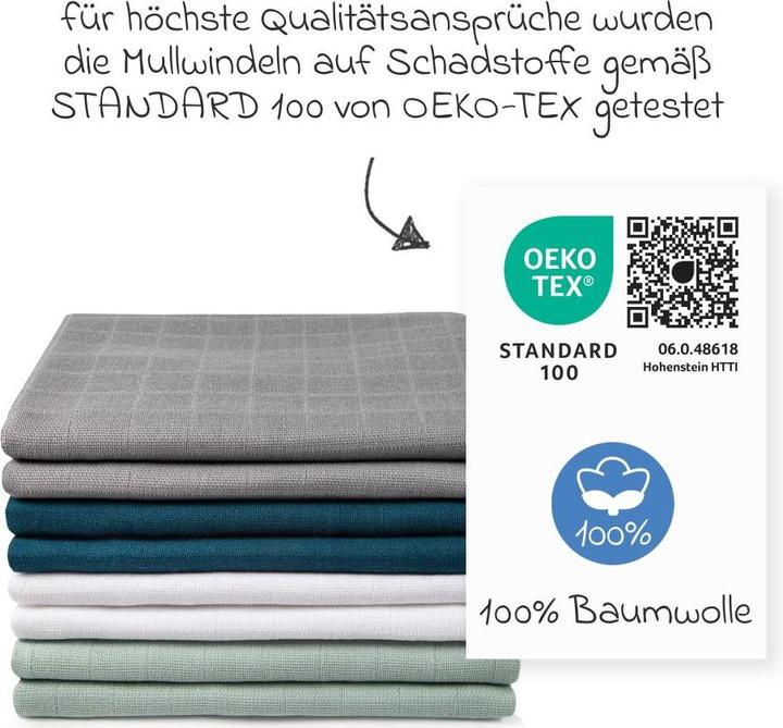 Image du produit Makian Langes en mousseline & Chiffons de gaze Pack de 8 Langes en mousseline 80 x 80 cm - Patine (80 cm, 80 cm)