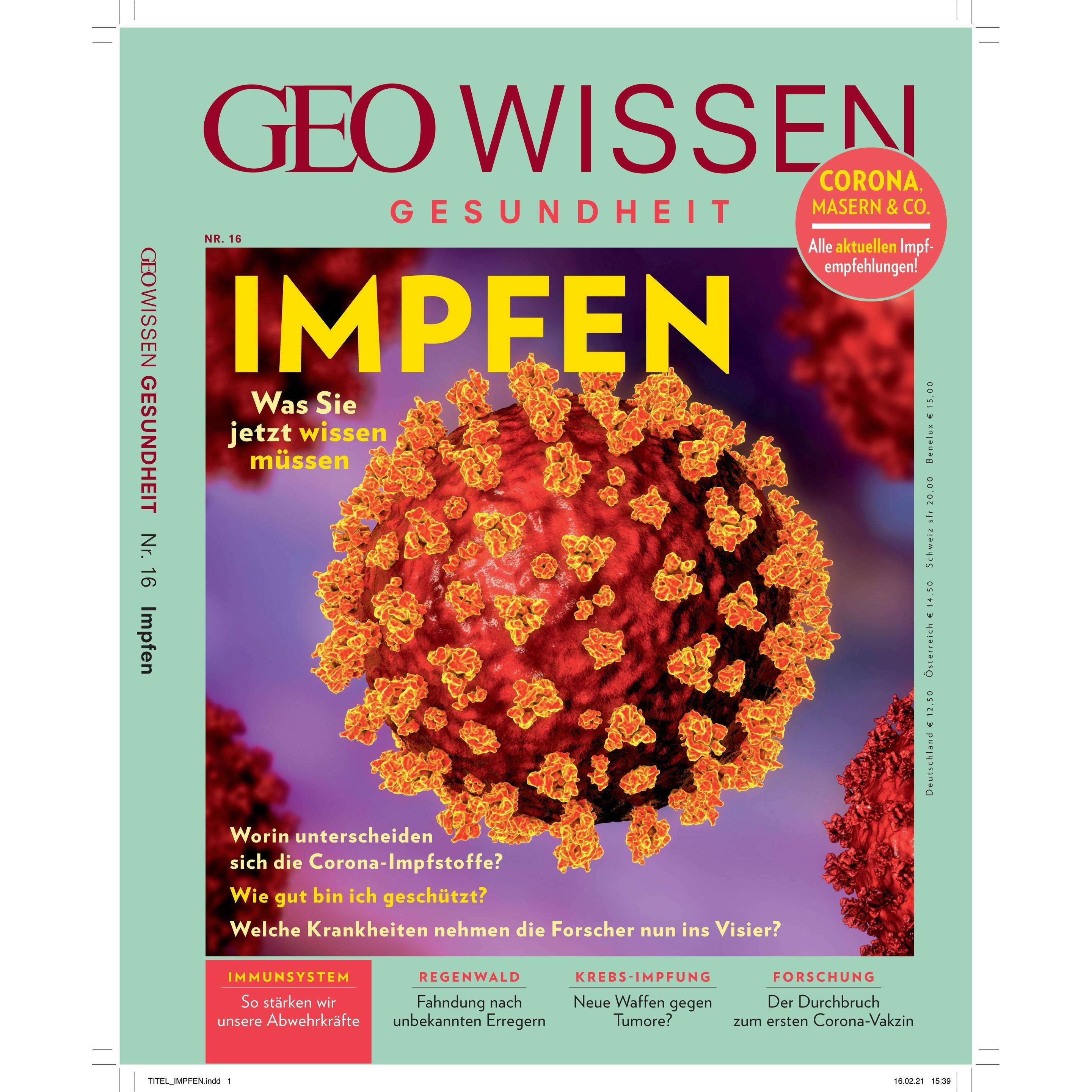 GEO Wissen Gesundheit 16/21 - Impfen, Ratgeber von Jens Schröder, Markus Wolff