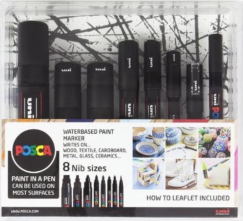 Posca Markerset (Black, 8 x)