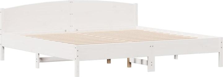 Produktbild vidaXL Massivholzbett Holzbett Bett mit Regal ohne Matratze Weiss 180x200cm (180 x 200 cm)