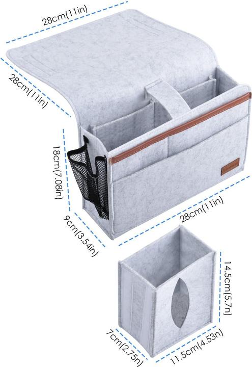 Alopini Bettbeutel Bett Organizer Hook-in, Bettbeutel Hook-in dicken Filz rutschfest mit Schnalle